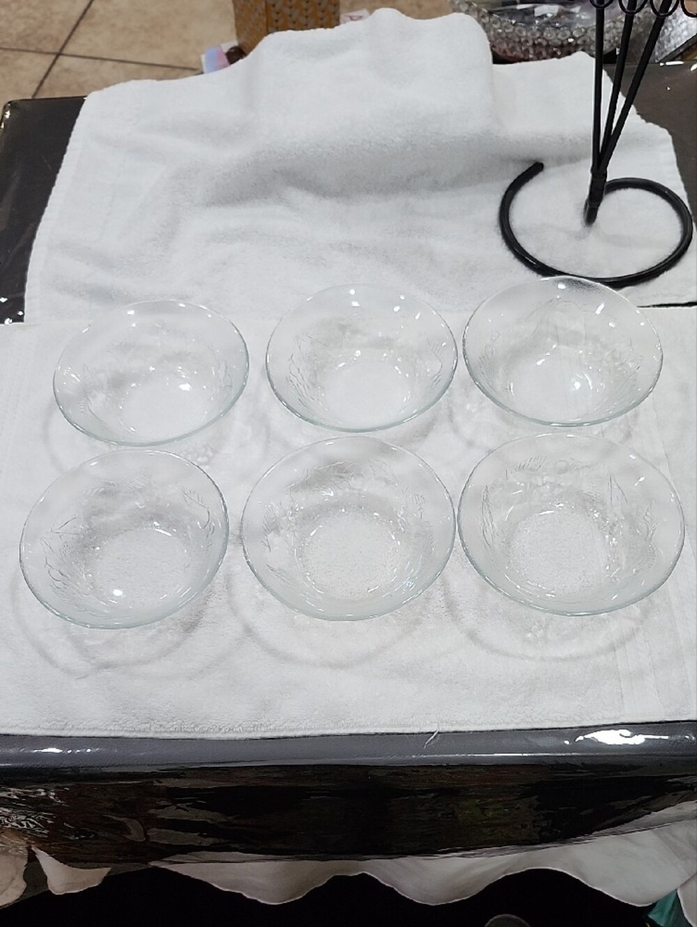 Vintage Glass Princess House Fantasia Serve-It-All bowls Set